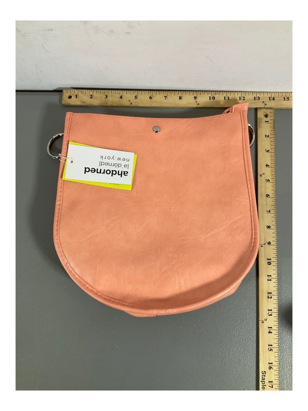 ahdorned Leather U-Shaped Messenger Bag, Double-Entry, Dual Straps & Pouch - Sof